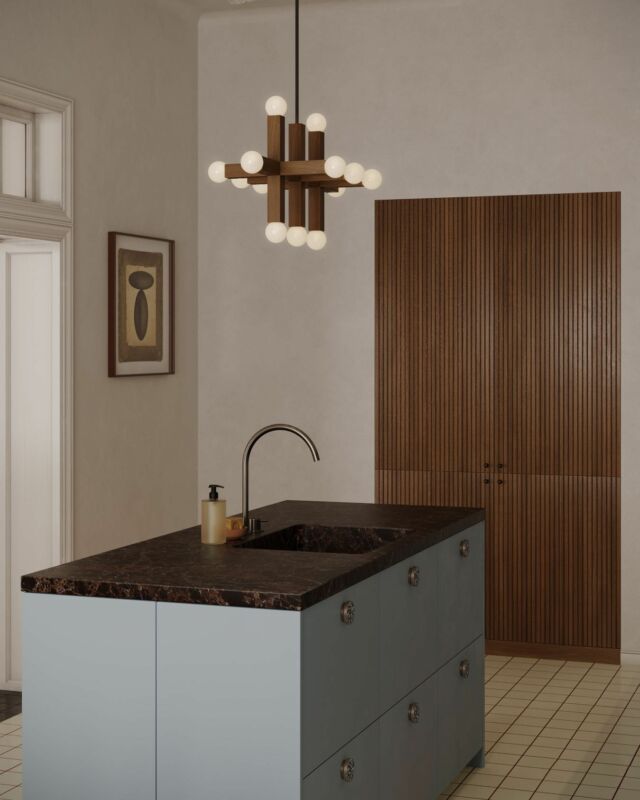 In this kitchen the blue shade of the fronts in the Pure and Blade models, combined with the darker elements of the American Walnut Stripe model, revives the interior and brings a completely new, noble expression.

Order our samples and choose the right colour for your kitchen. Link in bio.

Design & Visualisation: @juliabimer