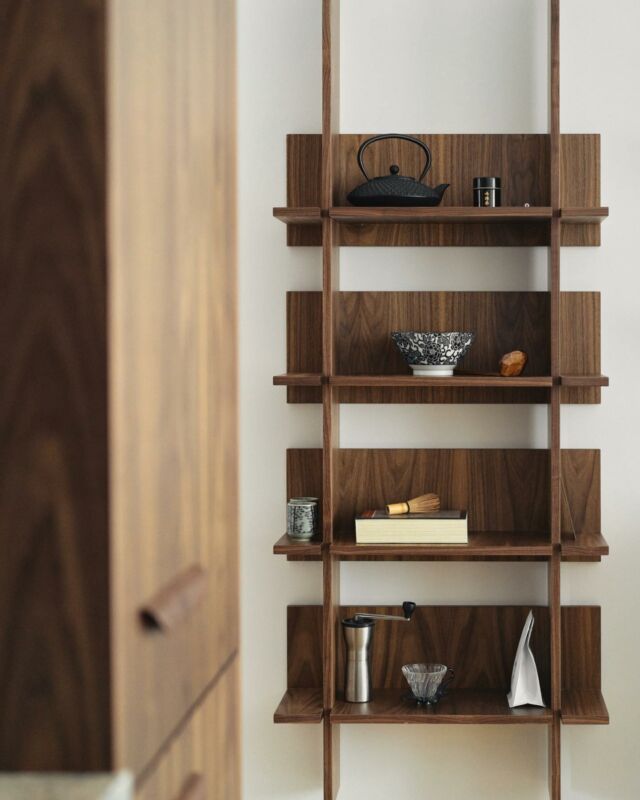 The simple form of our Norwegian Wood Shelving Unit allows you to display the objects that matter to domestic rituals. The beauty of its natural American Walnut veneer composes the wall space and catches the eye from crossing the threshold of the kitchen.

Discover shades of the Norwegian Wood Shelving Unit. Link in bio.

Reminder: On 1.02 we are updating the price list. Place your order in January to take care of your personal space at last year's pricing.